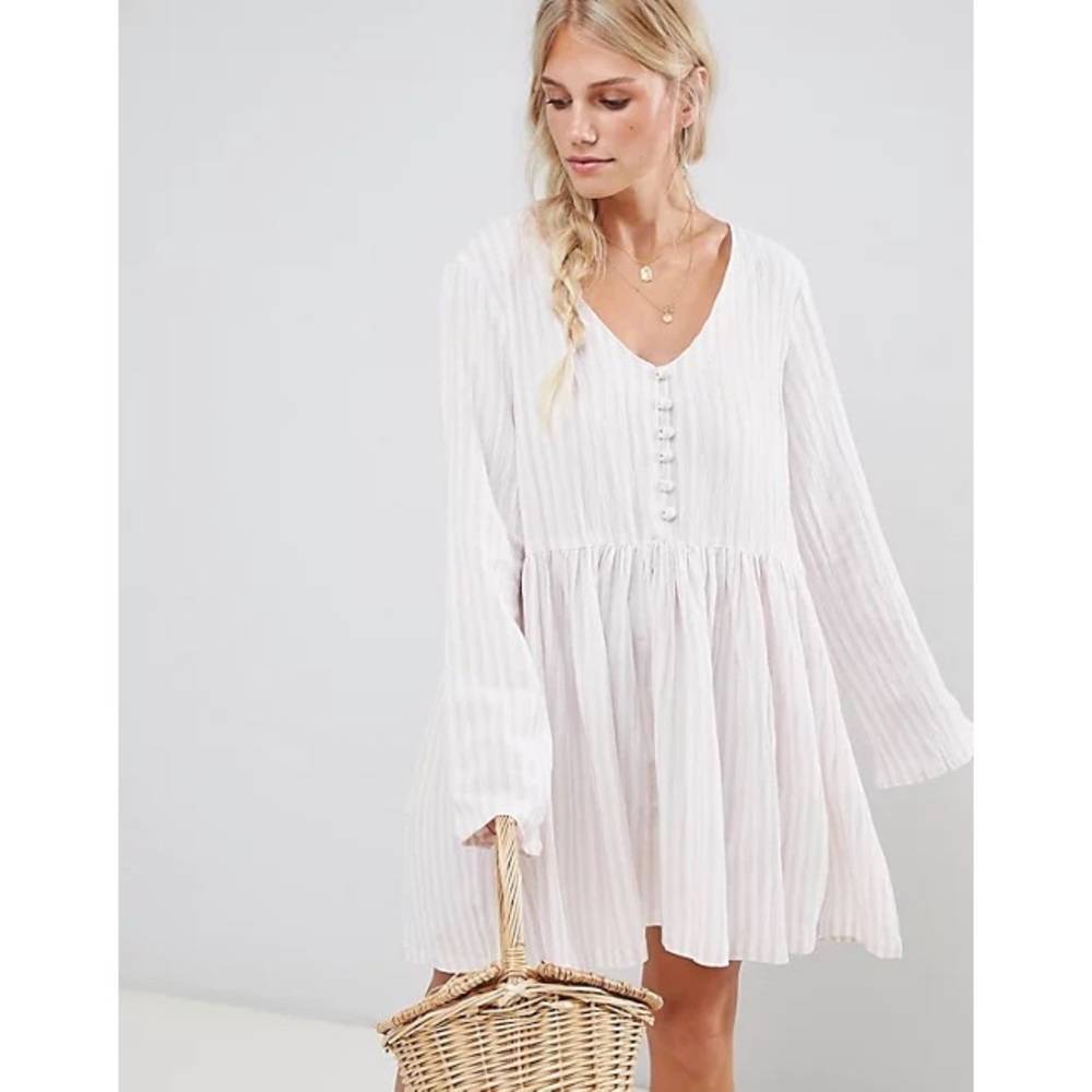 NWT - Zulu & Zephyr Pink Striped Beach Dress - Medium